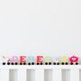 Unicorn Light And Pastel Colours Wooden Letter Toy Train, thumbnail 1 of 6