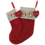 Embroidered Robin And Mistletoe Christmas Stocking, thumbnail 2 of 5