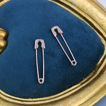 Safety Pin Pull Through Drop Earrings In Sterling Silver, 4 of 12