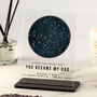 Personalised Night Sky Star Map Acrylic Plaque – Custom Date, Location And Message – Gift For Dad, thumbnail 1 of 2