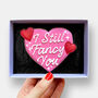 Vegan I Still Fancy You Heart Valentine's Letterbox Iced Cookie, thumbnail 1 of 9