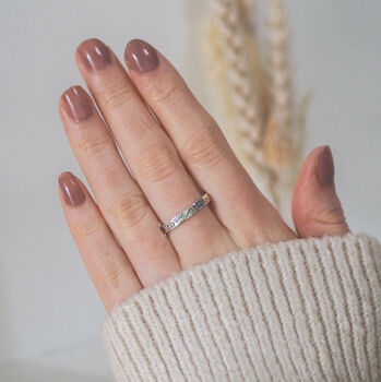 Personalised Birth Flower Ring Band, 2 of 9