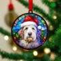 Bearded Collie In Santa Hat Suncatcher Decoration, thumbnail 3 of 6