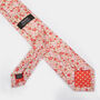 Mens Peach And Pink Ditzy Floral Slim Tie, thumbnail 8 of 8