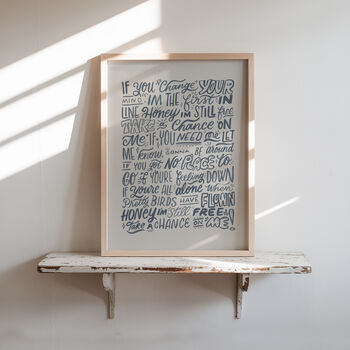 Take A Chance On Me, Abba Lyrics Print, Disco Print, 9 of 12