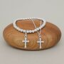 925 Silver Confirmation Cross Necklace And Bracelet Set, thumbnail 1 of 4