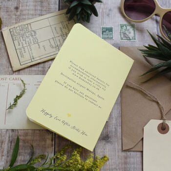 Passport Wedding Invitation Watercolour Style And RSVP Luggage Tag, 10 of 12