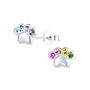 Rainbow Sparkly Paw Print Earrings, thumbnail 3 of 6