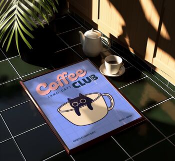 Coffee Cat Club Wall Art Print, 5 of 5
