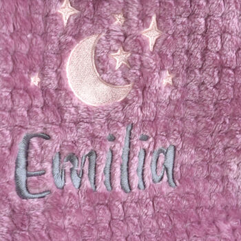 Personalised Initial Embroidered Maroon Baby Blanket, 4 of 6