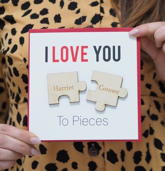 Personalised 'I Love You To Pieces' Magnets Card, 3 of 6