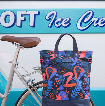 Modern Floral Print Canvas Bike Bag, 3 of 3