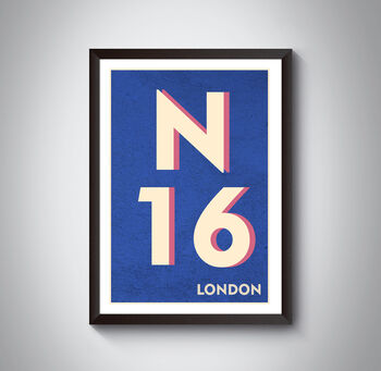 N16 Stoke Newington London Postcode Typography Print, 11 of 11