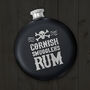 Cornish Smuggler's Rum Black 6oz Hip Flask | Gift Boxed, thumbnail 1 of 4