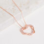 Rose Gold Colour Double Heart Pendant Necklace, thumbnail 3 of 3