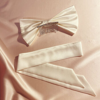 Florence Bridal Silk Hair Bow, 5 of 12