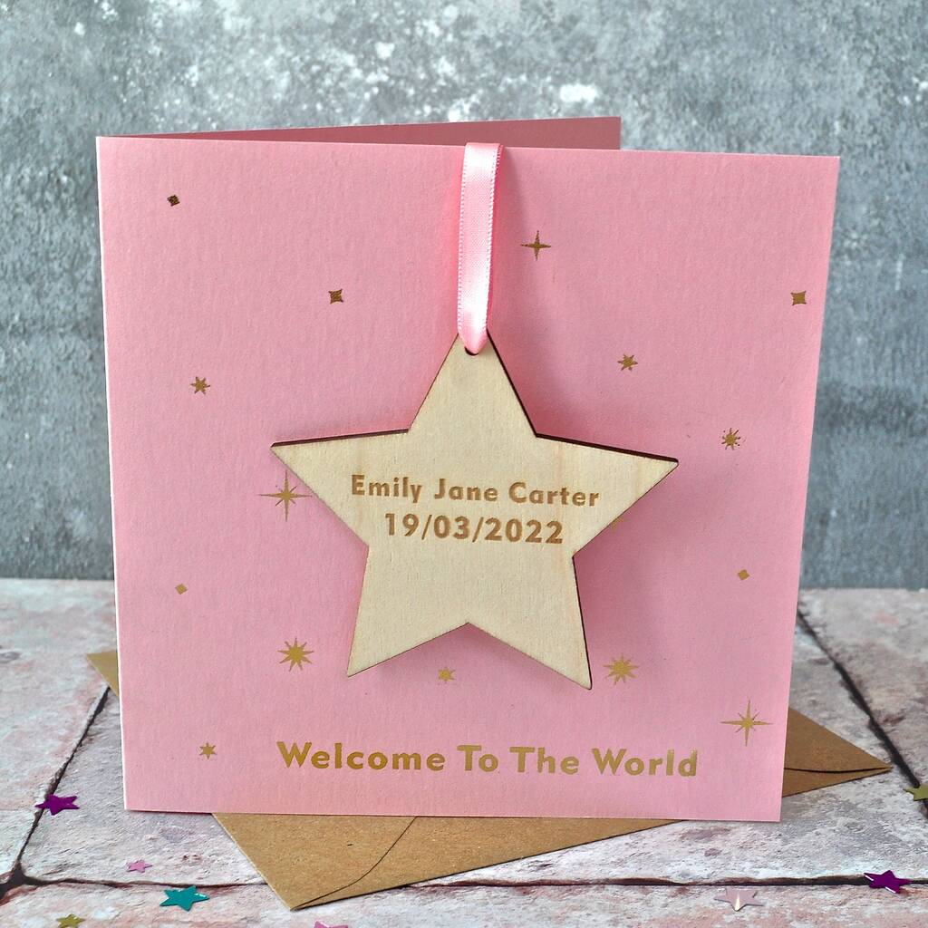 Personalised Baby Foiled Decoration Card, 1 of 3