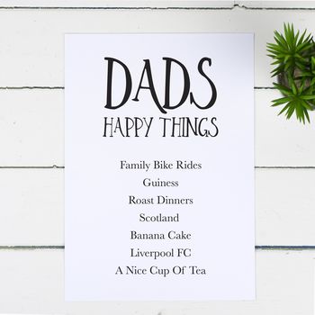 Personalised Happy Things Print For Dad, 2 of 4