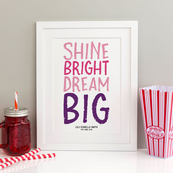 Shine Bright Dream Big Personalised Print, 2 of 6