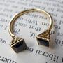 Sapphire 18k Gold Plated Square Ring, thumbnail 1 of 6