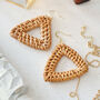 Summer Triangle Rattan Earrings, thumbnail 2 of 3