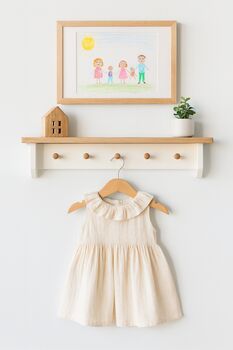 Nursery Shelf With Pegs. Oak Shaker Peg Shelf, 5 of 10