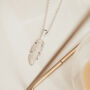 Sterling Silver Fingerprint Feather Necklace, thumbnail 3 of 11