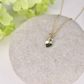 14ct Solid Gold Mini Heart Necklace, 2 of 3