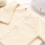 Cream Christening Baby Cardigan With Simple Cross, thumbnail 8 of 12