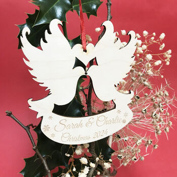 Personalised Christmas Doves Decoration, 2 of 12