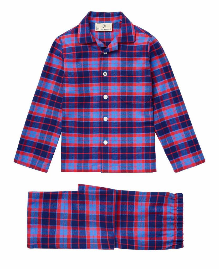 Children's Pyjamas In Braemar Tartan Flannel By BRITISH BOXERS
