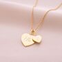 Sterling Silver Sia Birthday Double Heart Necklace, thumbnail 3 of 12
