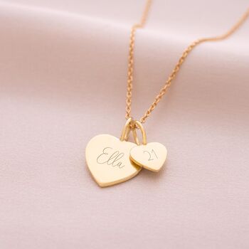 Sterling Silver Sia Birthday Double Heart Necklace, 3 of 12