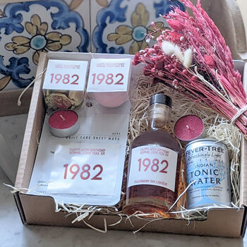 Personalised Special Year Gin And Spa Gift Box, 2 of 10