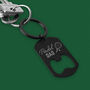 Black Bottle Opener Keyring 'Padel Dad' | Key Accessory | Gift For Dad | Fathers Day | Padel | Racket Sport, thumbnail 1 of 2
