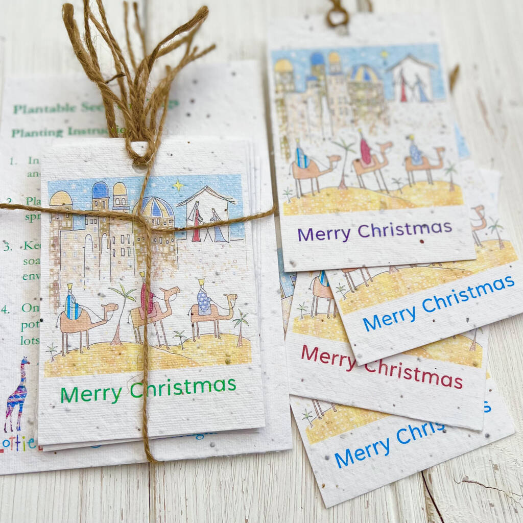 Plantable 'Following The Star' Christmas Seed Card Gift Tags, 1 of 2