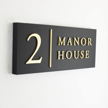 Personalised House Sign With Dividing Line, 7 of 10
