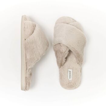 Luxury Plush Memory Foam Open Toe Crossover Slippers, 5 of 8