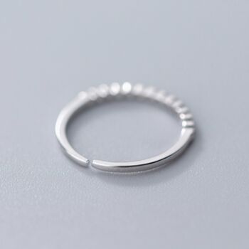 Sterling Silver Crystal Band Adjustable Ring, 3 of 4