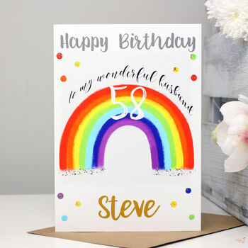 Personalised Rainbow Age Birthday Card, 10 of 11