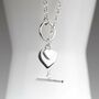 Solid Silver Double Heart Charm Necklace, thumbnail 2 of 6