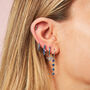 Evie Blue Silver Original Huggie Earings, thumbnail 2 of 2