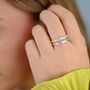 Sterling Silver Double Band Ring, thumbnail 4 of 8