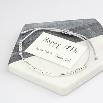 'Happy 18th' Birthday Morse Code Bracelet, 2 of 8