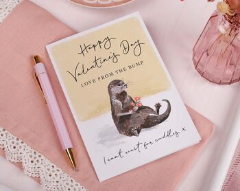 Otter From The Bump Valentine Card For Mummy To Be, 2 of 2