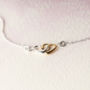 Linked Hearts Necklace Sterling Silver And Gold, thumbnail 3 of 10