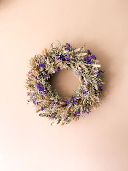 Dried Wreath With Purple Flowers, 2 of 5