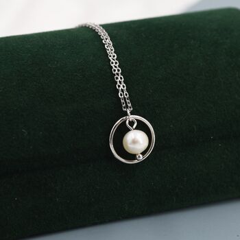 Circle And Natural Pearl Pendant Necklace, 5 of 12