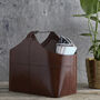 Buckled Handle Leather Magazine Basket, thumbnail 2 of 3