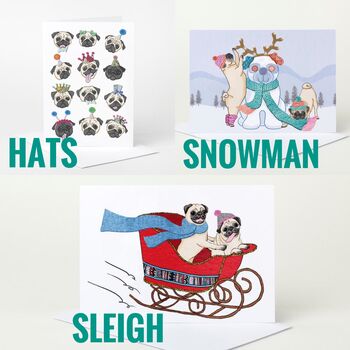 Pug Christmas Card Pack Pick 'N Mix, 3 of 3